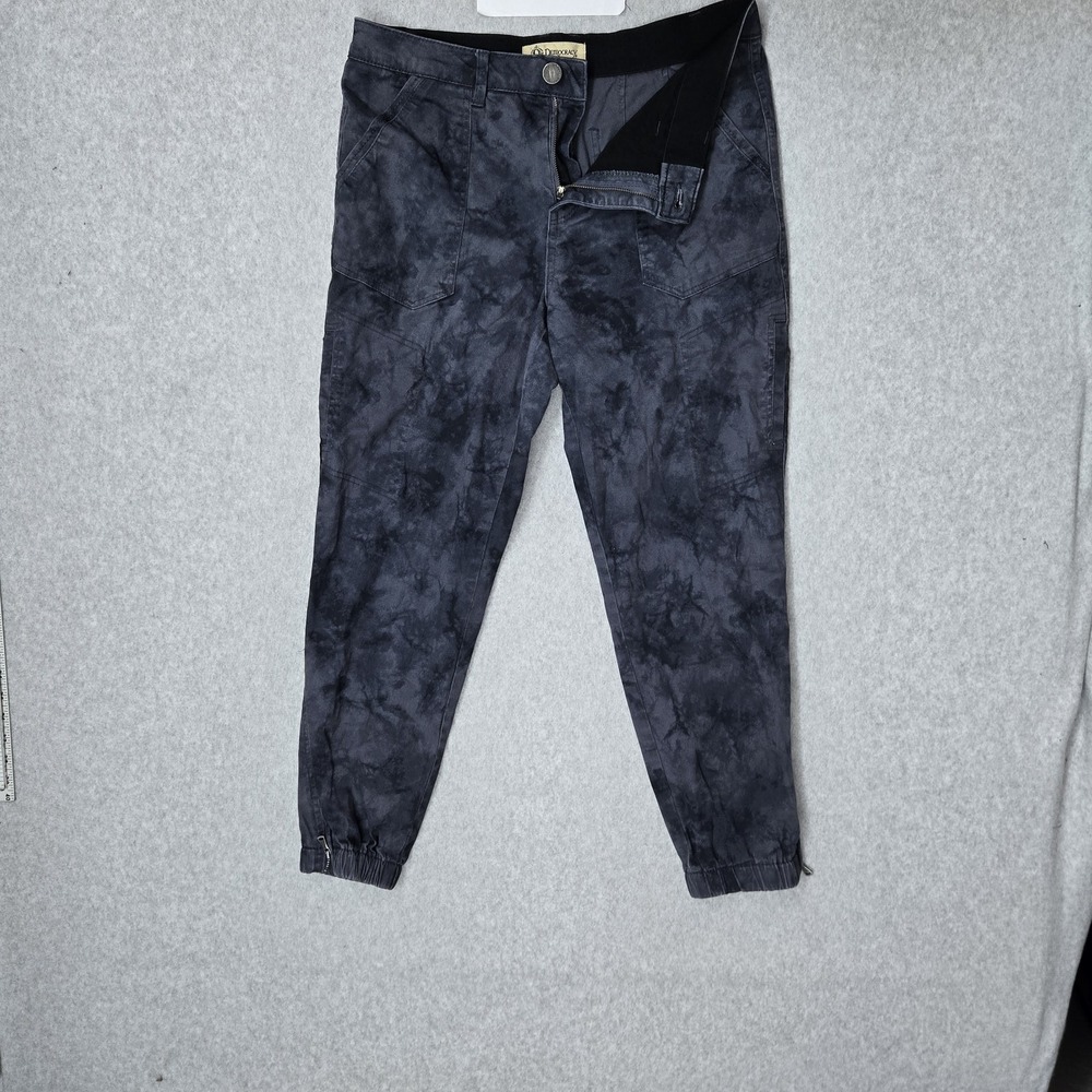 Democracy Women Pants 10 Gray Tie Dye Jogger Twill Ab Technology Button Zipper